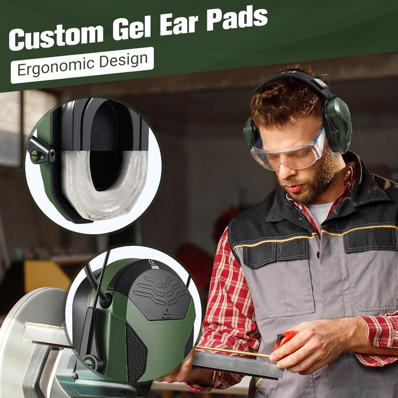 PYBBO Shooting Ear Protection with Gel Ear Pads, NRR 23dB Active Noise Reduction & 3X Sound Amplification Gun Range Earmuffs - Image 2